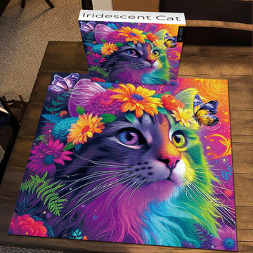 Puzzle gatto iridescente puzzle 1000 pezzi